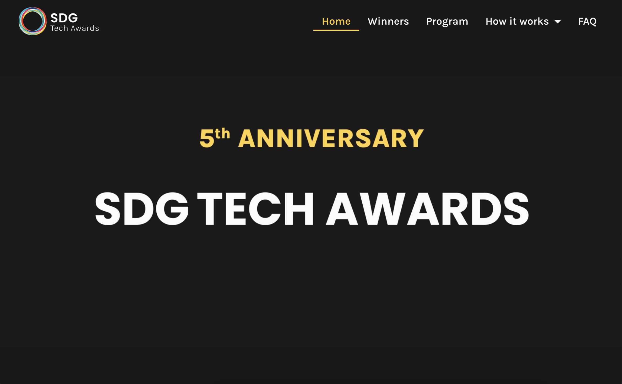 SDG Tech Awards website preview