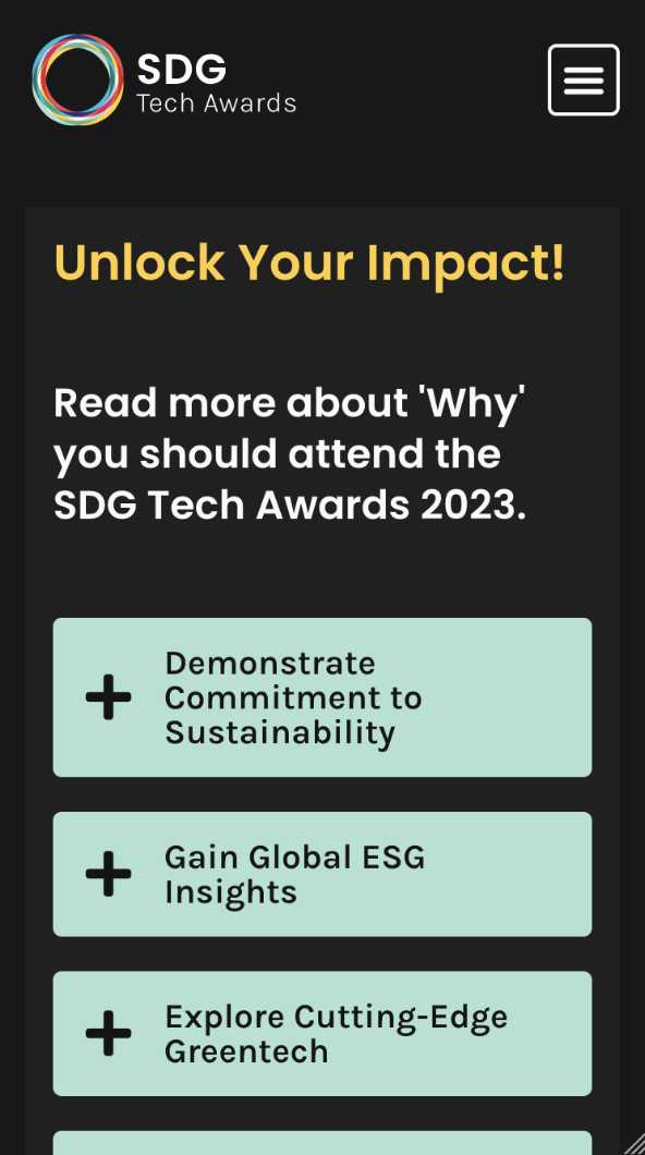 SDG Tech Awards website preview