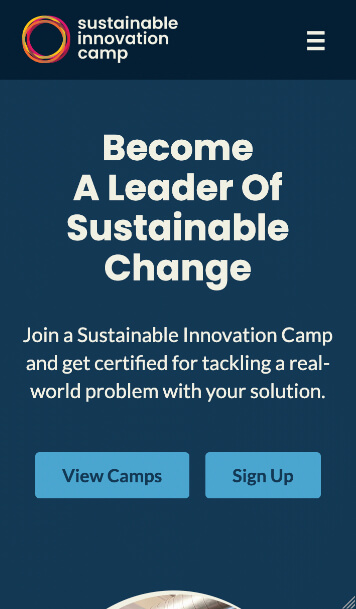 Sustainable Innovation Camp website preview
